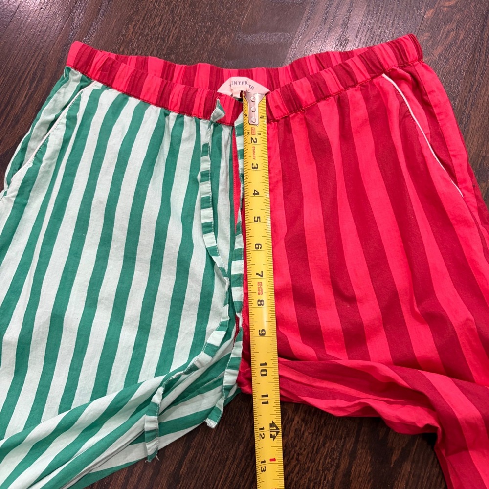 Printfresh Pajama Set Womens Small Red Green Holiday Striped Organic Cotton - Picture 13 of 16